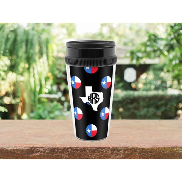 Texas Polka Dots Travel Mug Lifestyle (Personalized)