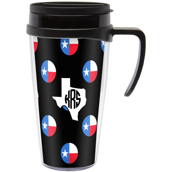 Custom Texas Polka Dots Acrylic Travel Mug with Handle (Personalized)