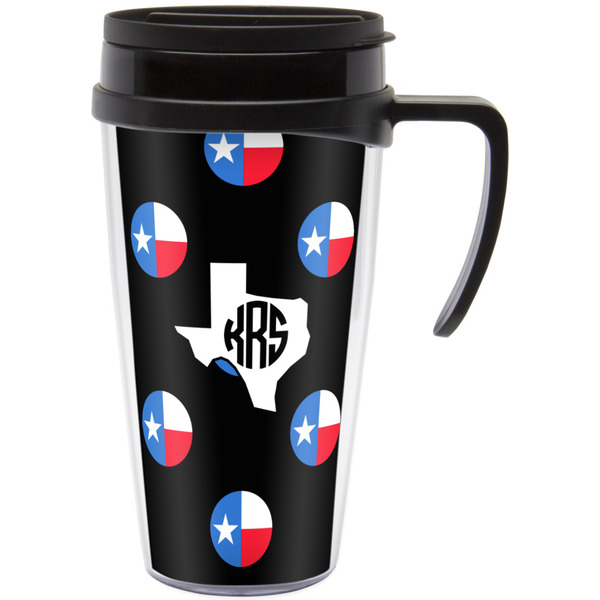Custom Texas Polka Dots Acrylic Travel Mug with Handle (Personalized)