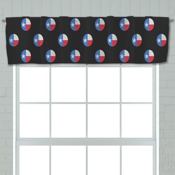 Texas Polka Dots Valance - Closeup on window