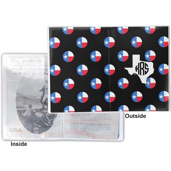 Texas Polka Dots Vinyl Passport Holder - Flat Front and Back