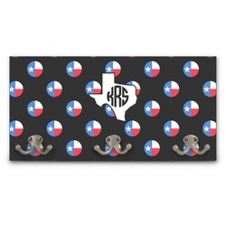 Texas Polka Dots Wall Mounted Coat Rack (Personalized)