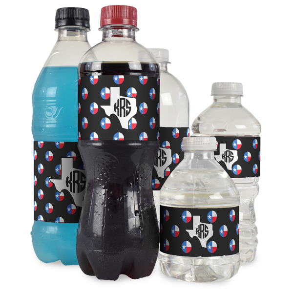 Texas Polka Dots Water Bottle Label - Multiple Bottle Sizes