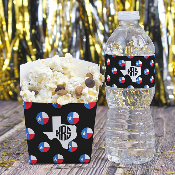 Texas Polka Dots Water Bottle Label - w/ Favor Box