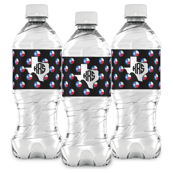 Texas Polka Dots Water Bottle Labels - Front View