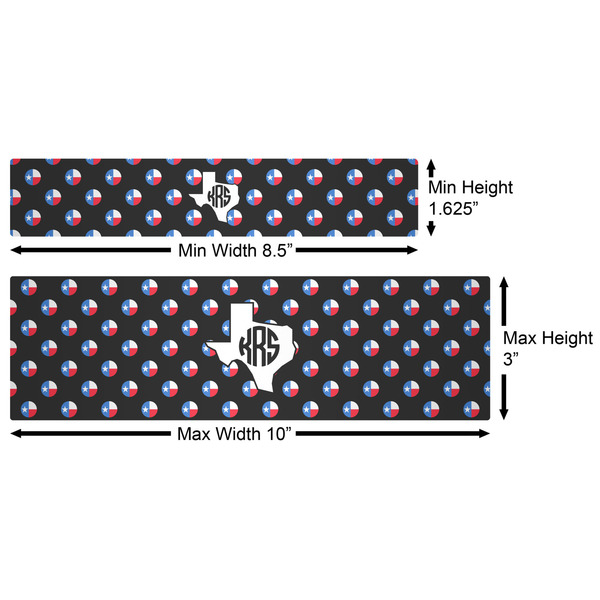 Texas Polka Dots Water Bottle Labels w/ Dimensions