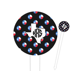 Texas Polka Dots Cocktail Picks - Round Plastic (Personalized)