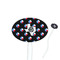 Texas Polka Dots White Plastic 7" Stir Stick - Oval - Closeup