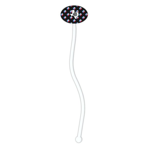 Texas Polka Dots White Plastic 7" Stir Stick - Oval - Single Stick