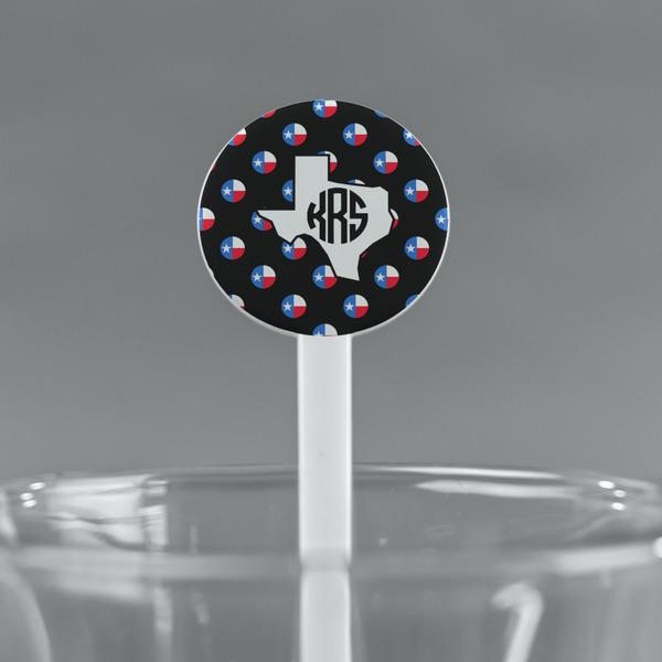 Texas Polka Dots White Plastic 7" Stir Stick - Round - Main