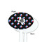 Texas Polka Dots White Plastic 7" Stir Stick - Single Sided - Oval - Front & Back
