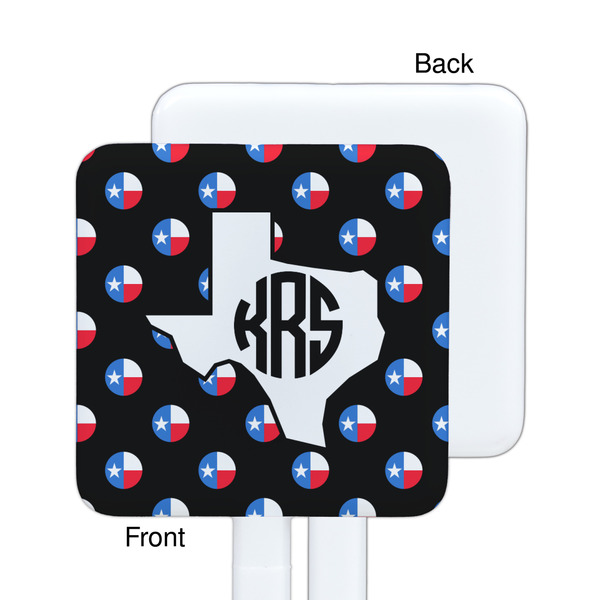 Texas Polka Dots White Plastic Stir Stick - Single Sided - Square - Approval