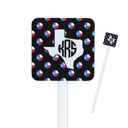 Texas Polka Dots Square Plastic Stir Sticks - Double Sided (Personalized)