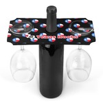 Texas Polka Dots Wine Bottle & Glass Holder (Personalized)