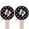Texas Polka Dots Wooden 4" Food Pick - Round - Double Sided - Front & Back