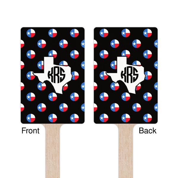 Texas Polka Dots Wooden 6.25" Stir Stick - Rectangular - Double Sided - Front & Back