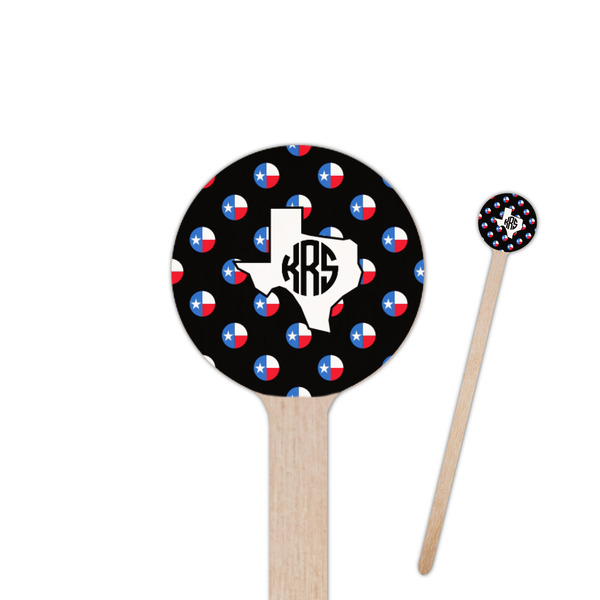 Custom Texas Polka Dots 6" Round Wooden Stir Sticks - Single Sided (Personalized)