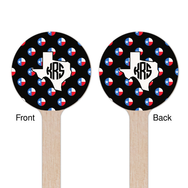 Texas Polka Dots Wooden 6" Stir Stick - Round - Double Sided - Front & Back