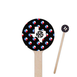 Texas Polka Dots 7.5" Round Wooden Stir Sticks - Single Sided (Personalized)