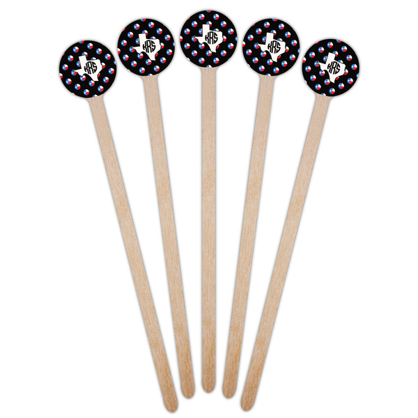 Texas Polka Dots Wooden 7.5" Stir Stick - Round - Fan View