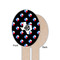 Texas Polka Dots Wooden Food Pick - Oval - Single Sided - Front & Back
