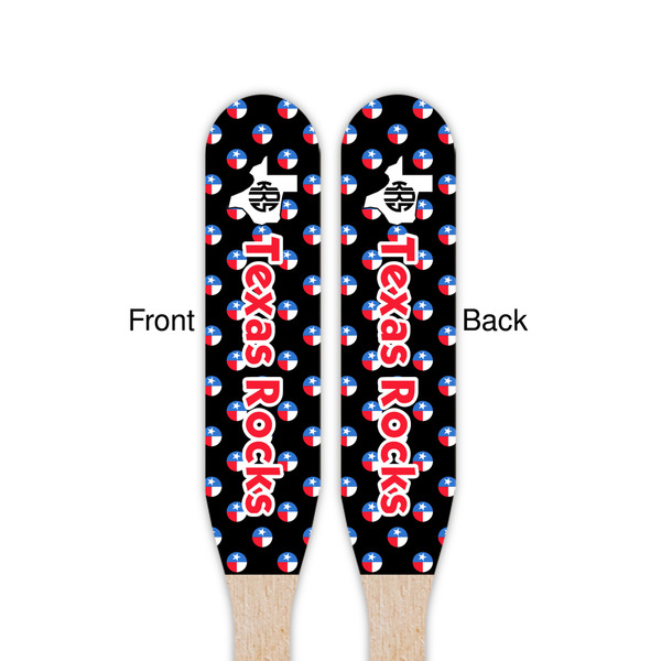 Texas Polka Dots Wooden Food Pick - Paddle - Double Sided - Front & Back