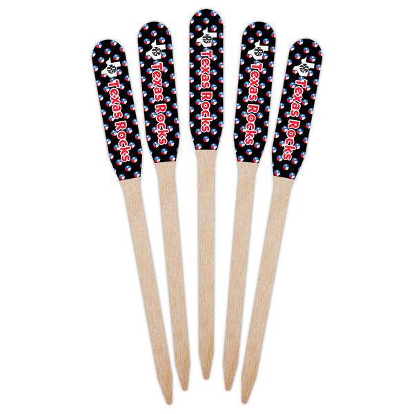 Texas Polka Dots Wooden Food Pick - Paddle - Fan View