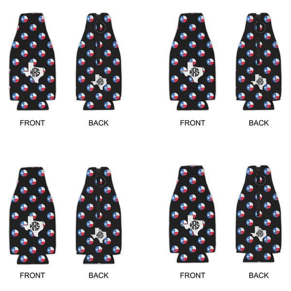Texas Polka Dots Zipper Bottle Cooler - Set of 4 - APPROVAL