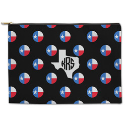 Texas Polka Dots Zipper Pouch - Large - 12.5"x8.5" (Personalized)
