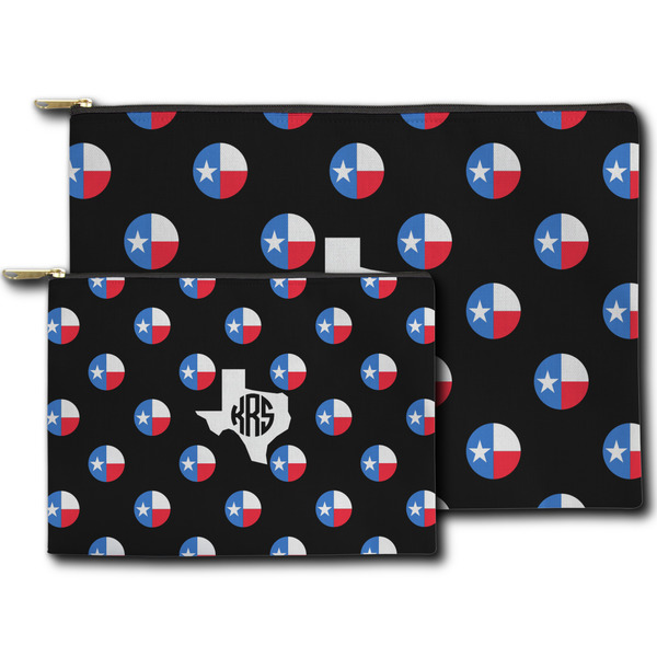 Texas Polka Dots Zippered Pouches - Size Comparison