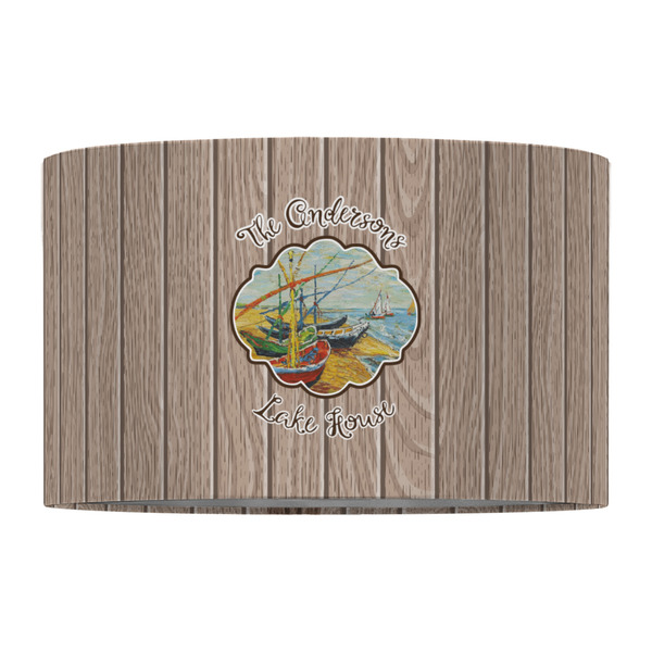 Lake House 12" Drum Lampshade - FRONT (Fabric)