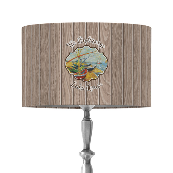 Custom Lake House 12" Drum Lamp Shade - Fabric (Personalized)