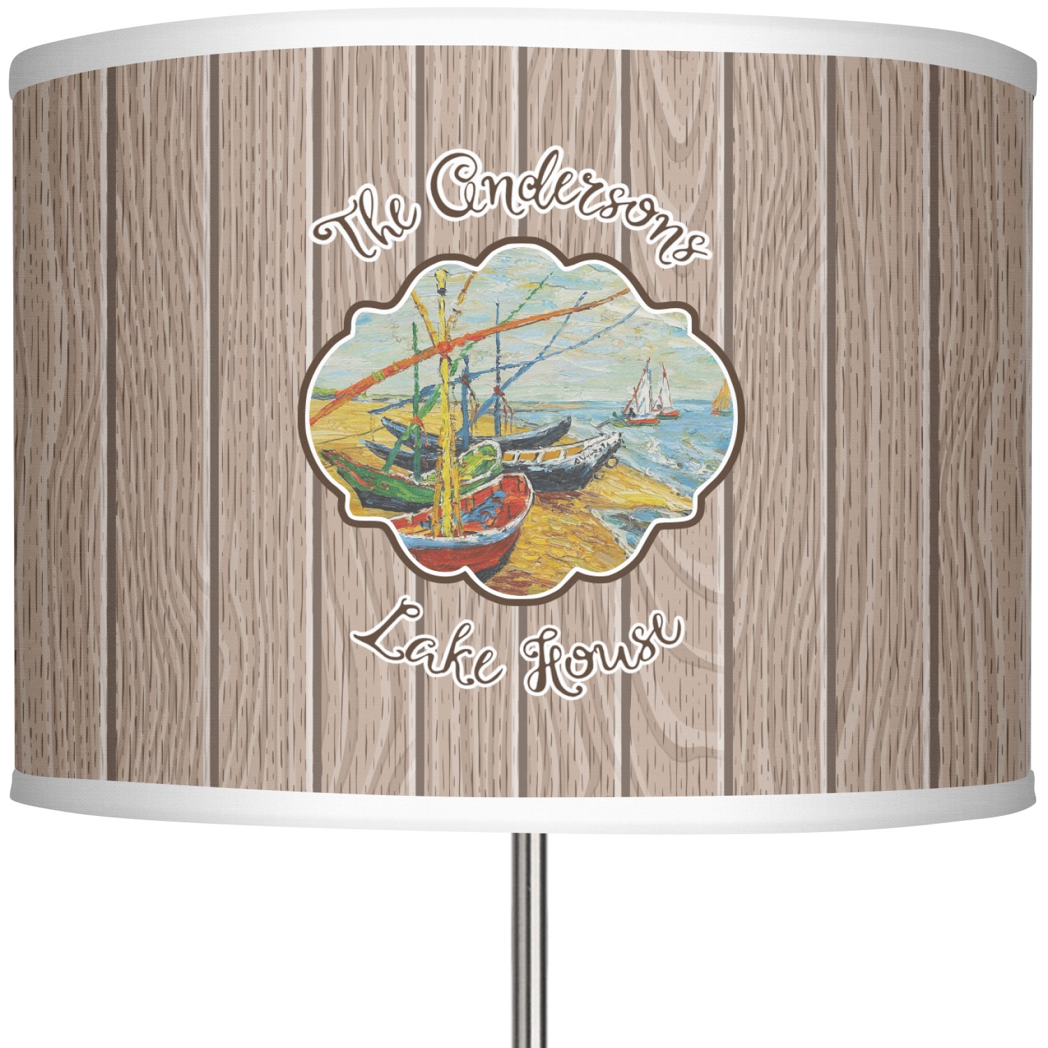 Lake House 13" Drum Lamp Shade Polyester (Personalized) YouCustomizeIt