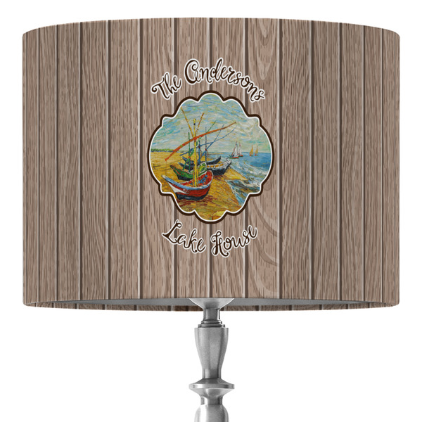Custom Lake House 16" Drum Lamp Shade - Fabric (Personalized)