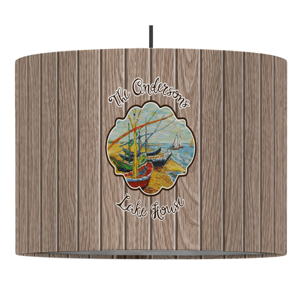 Custom Lake House Drum Pendant Lamp (Personalized)