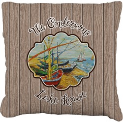 Lake House Faux-Linen Throw Pillow 20" (Personalized)