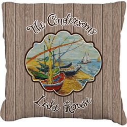 Lake House Faux-Linen Throw Pillow (Personalized)