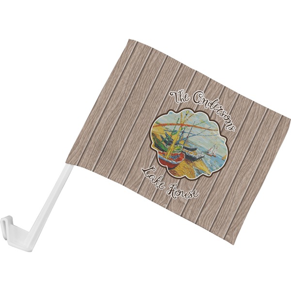 Custom Lake House Car Flag - Small w/ Name or Text