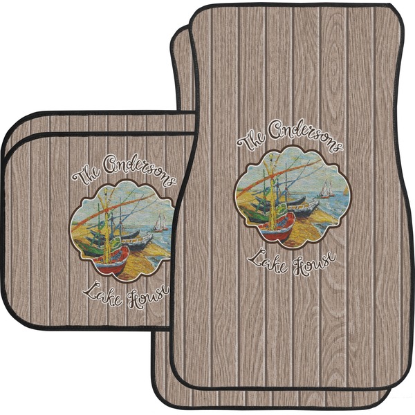 Custom Lake House Car Floor Mats Set - 2 Front & 2 Back (Personalized)