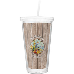 Lake House Double Wall Tumbler with Straw (Personalized)