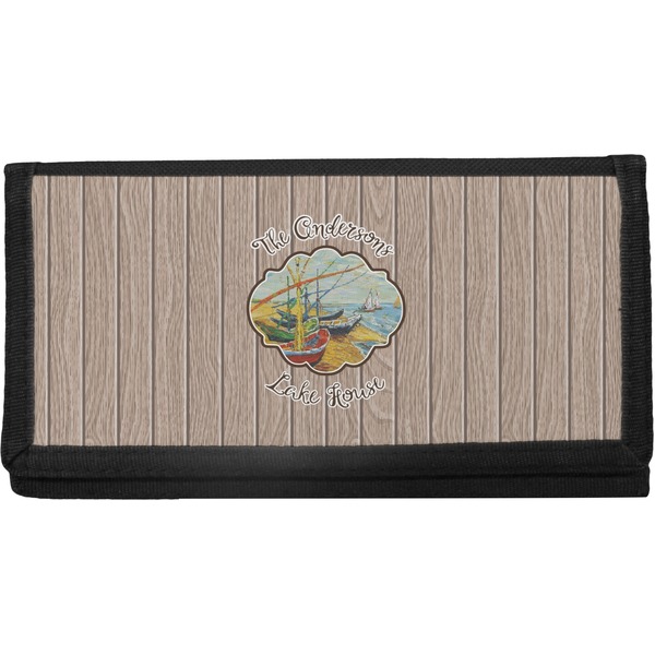 Custom Lake House Canvas Checkbook Cover (Personalized)