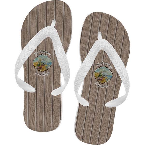 Custom Lake House Flip Flops - Small (Personalized)