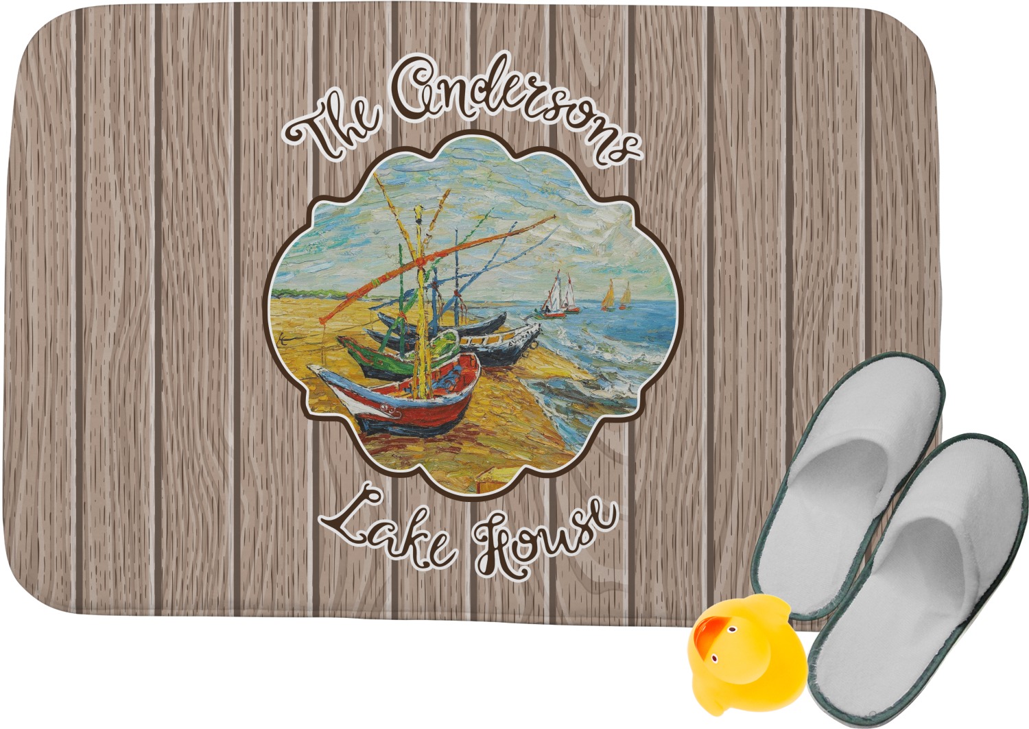 Custom Lake House Memory Foam Bath Mat (Personalized) YouCustomizeIt