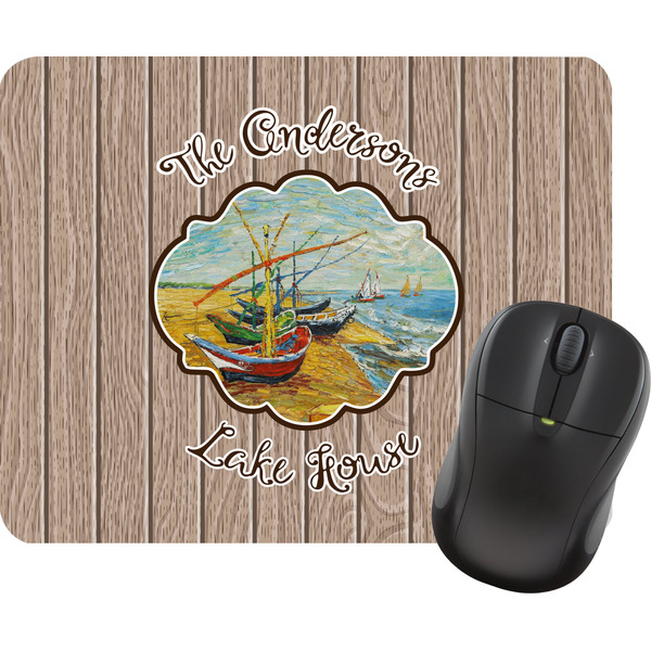 Custom Lake House Rectangular Mouse Pad (Personalized)