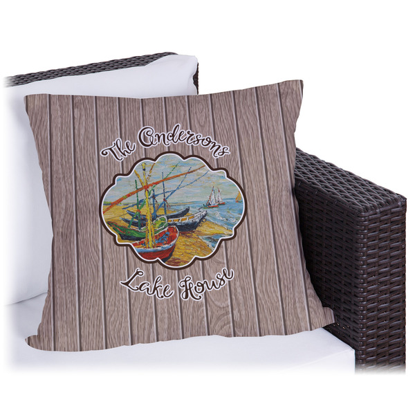 Custom Lake House Outdoor Pillow - 18" (Personalized)