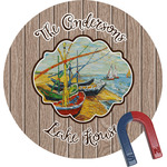 Lake House Round Fridge Magnet (Personalized)