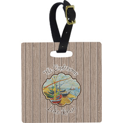 Lake House Plastic Luggage Tag - Square w/ Name or Text
