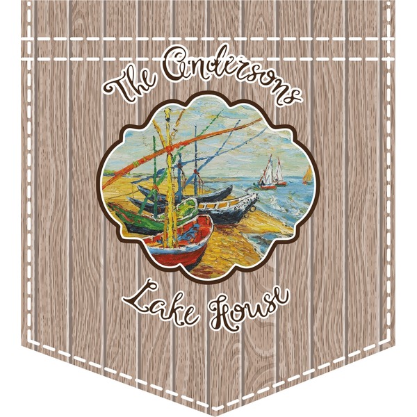 Custom Lake House Iron On Faux Pocket (Personalized)
