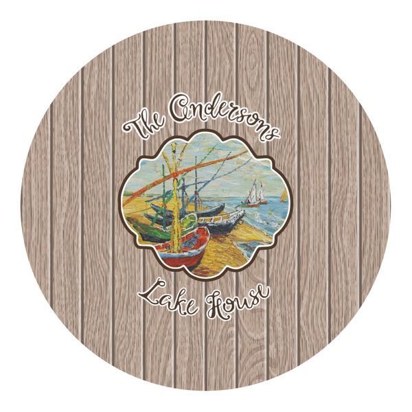 Custom Lake House Round Decal - Medium (Personalized)