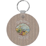 Lake House Round Plastic Keychain (Personalized)